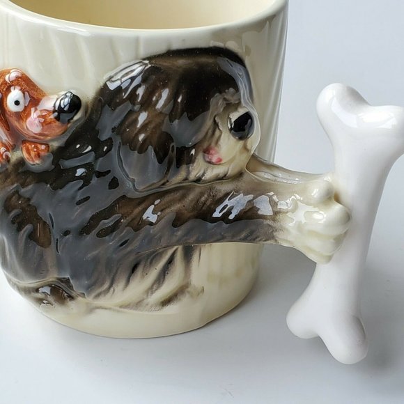 Vintage Japan Hand Painted Dog Coffee Cup Mug - Picture 3 of 5